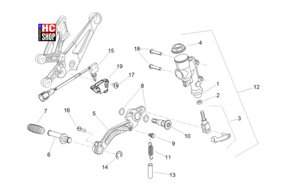 Aprilia RSV4 1100 Factory SE-09 SBK - Bremsanlage - Hinterradbremspumpe