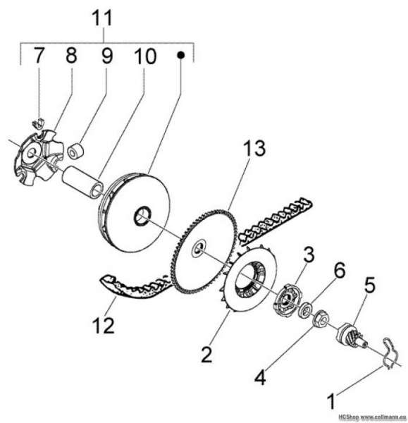 Vespa Treibende riemenscheiben LX 50 4T