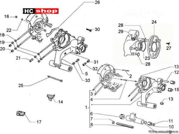 Vespa Kubelwellengehäuse PX 150