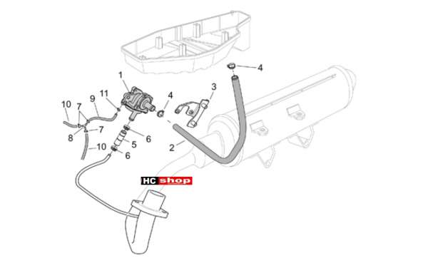 Aprilia Scarabeo E2 125-200 Motor Secondary air