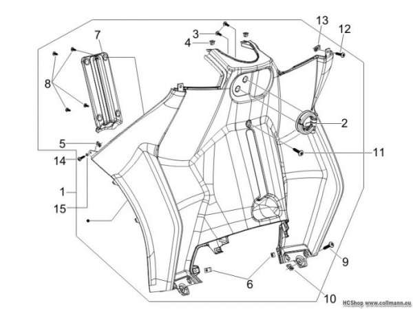 Piaggio Vorderes Handschuhfach-Schild-Rückseite MP3 125 ie