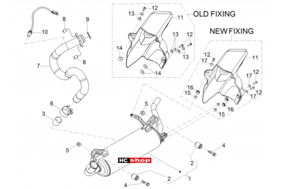Aprilia RS 125 Replica 4T E4 ABS Motor Auspuffrohr