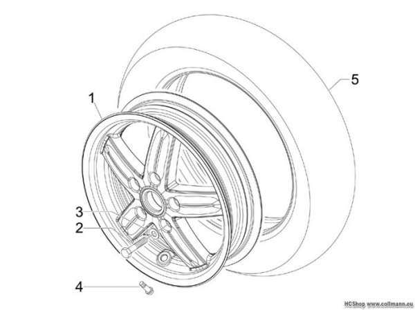 Vespa Vorderrad S125 4T