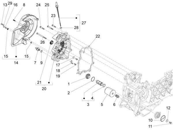 Piaggio Fly 125 ie 3V Schwungraddeckel - Ölfilter