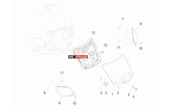 Vespa GTV 300 SEI GIORNI Elektrische Anlage Hinterleuchten