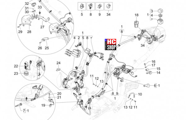 Piaggio Liberty 125 iget E5+ - Elektrische Anlage - Hauptkabelbaum