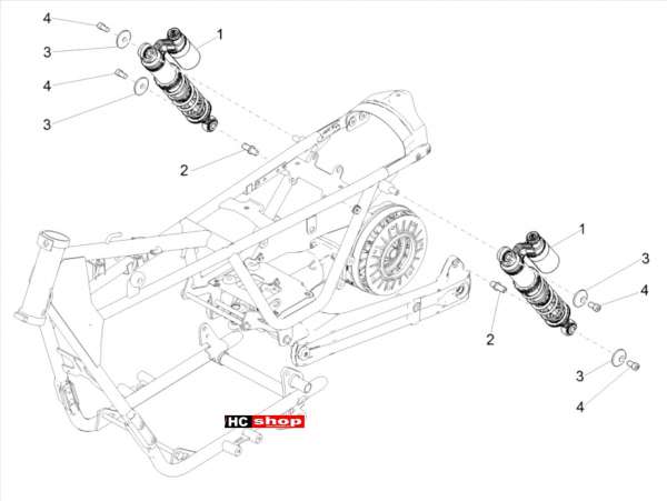 Moto Guzzi V9 Bobber Sport 850 ABS E4 Radaufhängung - Stoßdämpfer