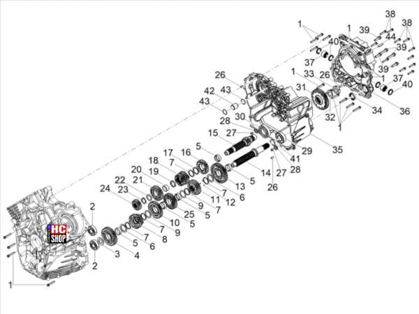 Moto Guzzi V100 Mandello E5 Motor Schaltgetriebe - Zahnräder