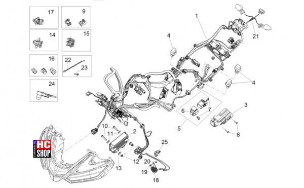 Aprilia RS 660 Factory E5+ - Elektrische Anlage - Vordere Elektrische Anlage