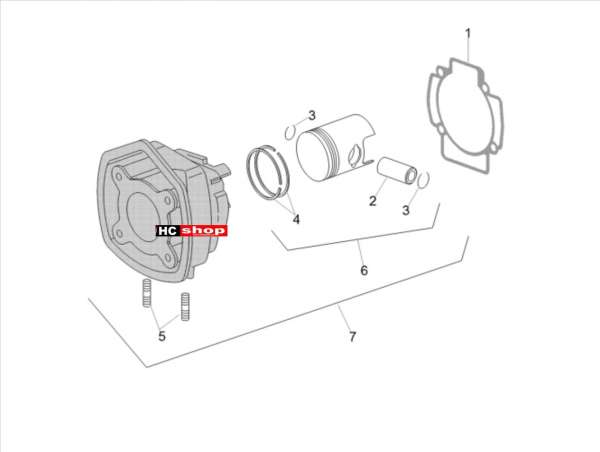 Aprilia SR 50 R 2T E4 - Motor Zylinderkolben