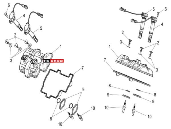 Aprilia Tuono V4 1100 RR E4 ABS Motor Ventildeckel
