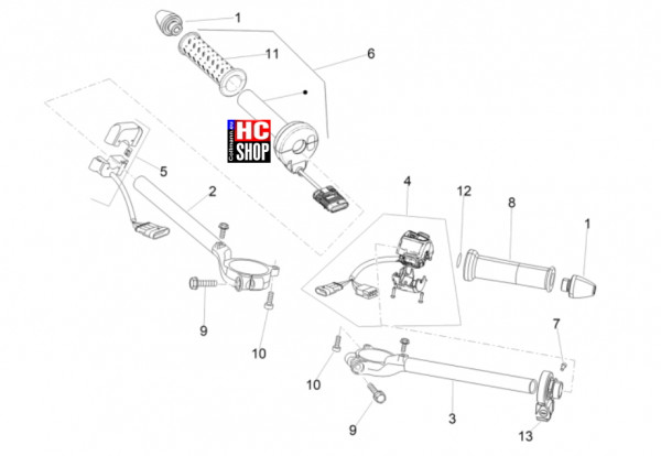 Aprilia RSV4 1100 E5+ - Lenkstange-Schaltungen