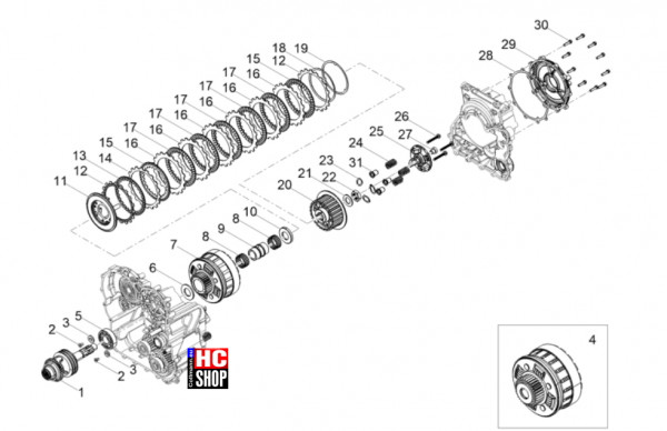 Moto Guzzi V100 Mandello Wind Tunnel E5+ - Motor - Kupplung