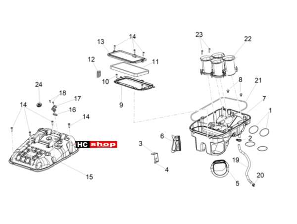 Aprilia Tuono V4 Factory 1100 Superpole Filtergehäuse