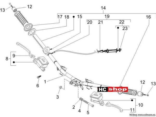 Piaggio Lenker - Hauptbremszylinder NRG 50 Purejet