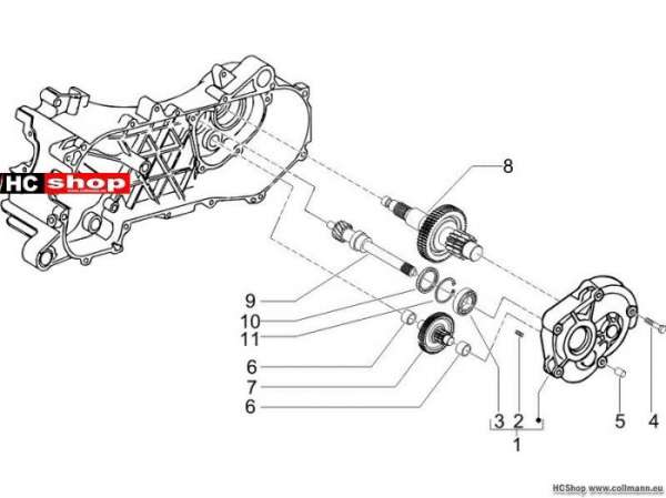 Piaggio Einheit Getriebe NRG 50 Purejet