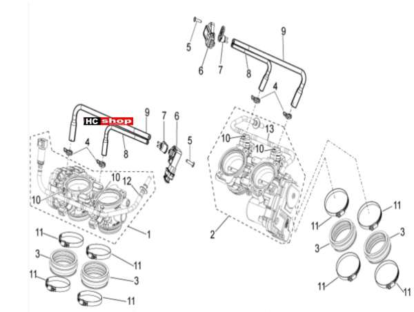 Aprilia Tuono V4 1100 RF E4 ABS - Motor Klappenkörper