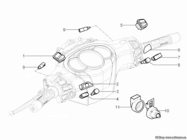 Piaggio Wechselschalter - Umschalter Beverly 125 RST