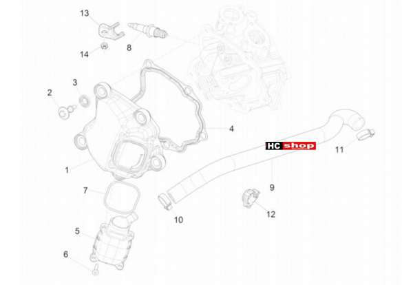 Vespa GTV 300 SEI GIORNI Motor Zylinderkopfabdeckung