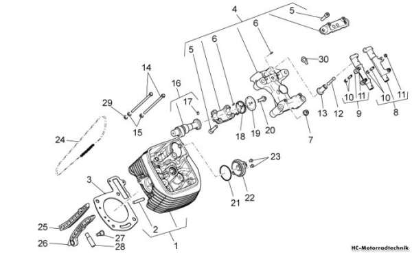 Moto Guzzi Links Zylindersteuer 1200 Sport 8V