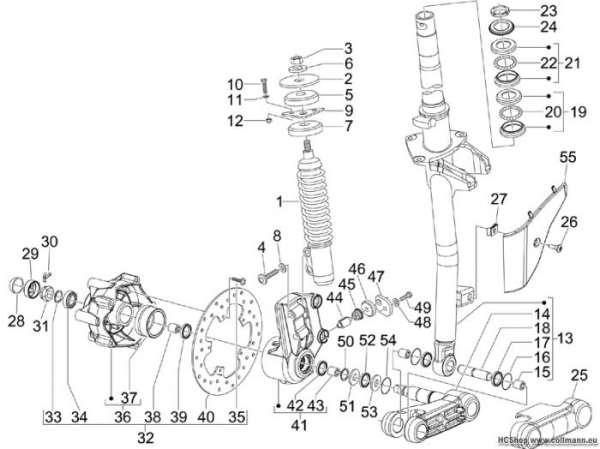 Vespa Gabel/Lenkerleitung - Steuersatz S125 4T