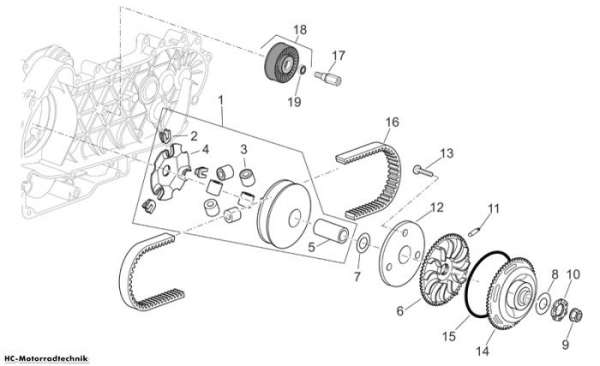 Aprilia Wandlergruppe Scarabeo E3 125/200