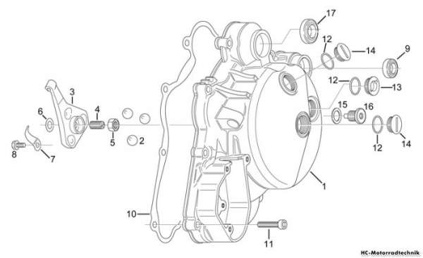 Aprilia Kupplungsdeckel RS 125