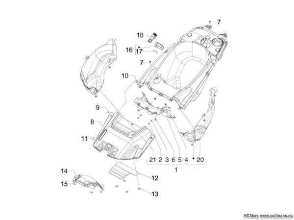 Gilera Schutzhelmgehäuse - Untersitz GP 800