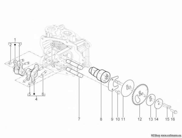 Vespa Schwinghebelhalterung GTS 125 ie Super