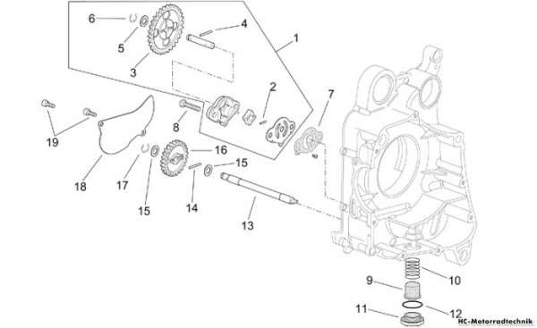 Aprilia Ölpumpe Leonardo ST eng. Yamaha 250