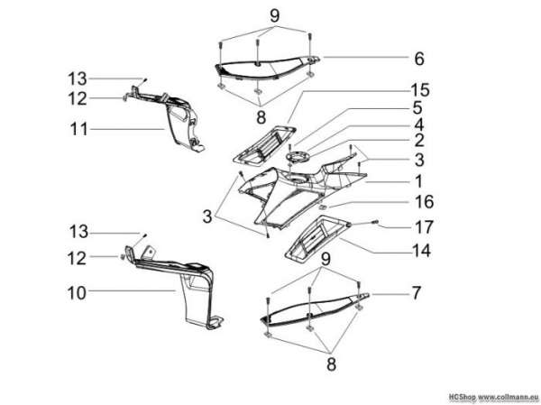 Gilera Mittlere Verklaidung Runner 50 SP