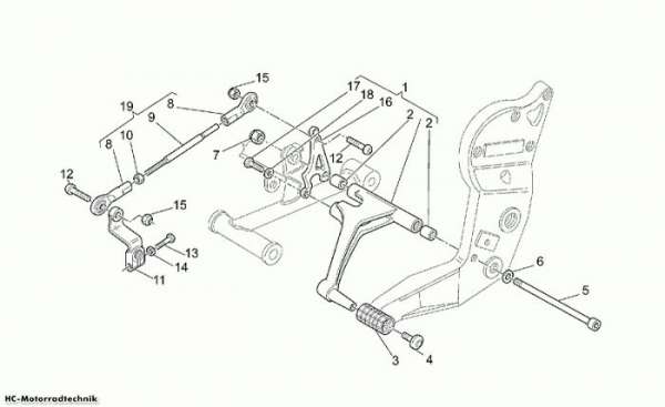 Moto Guzzi Schalthebel V 11 Sport/Mandello 1100