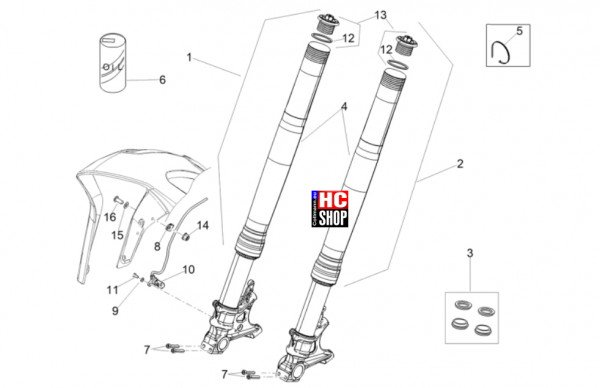 Aprilia Tuono V4 Factory 1100 E5+ - Radaufhängungen - Vordergabel Ohlins