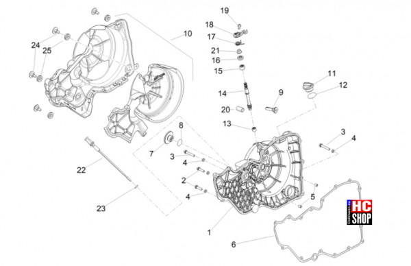 Aprilia Tuono V4 Factory 1100 E5+ - Motor - Kupplungsdeckel