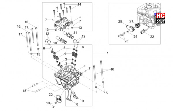 Aprilia RS 125 E5+ - Motor - Zylinderkopf-Ventile