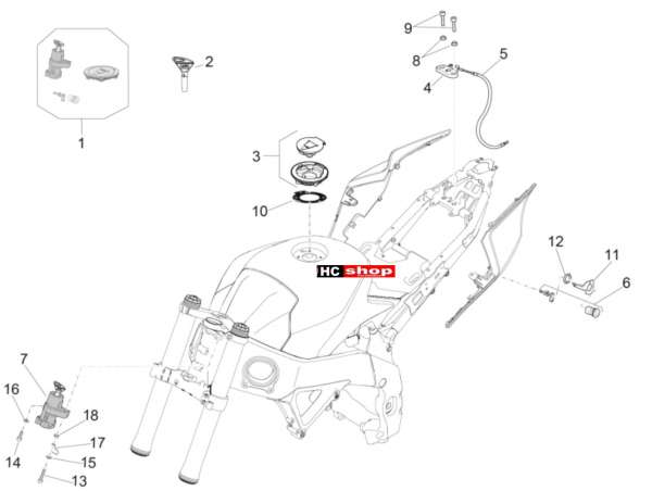 Aprilia RSV 4 1000 RF E4 ABS Aufbau Schlösser