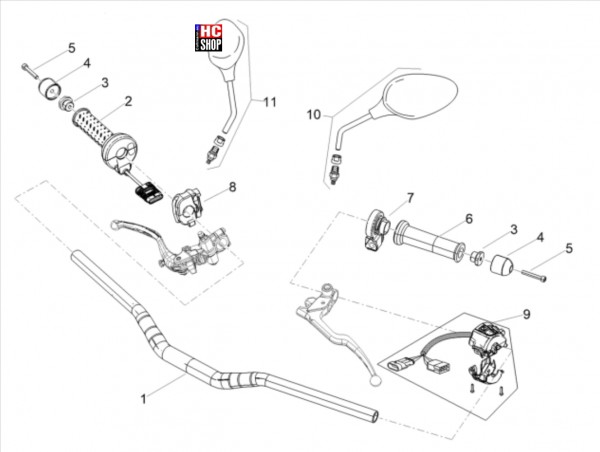 Aprilia Tuono V4 1100 E5 Lenkung Lenkstange - Schaltungen