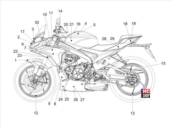 Aprilia Tuono 660 Factory Aufbau Deko