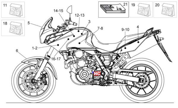 Aprilia Pegaso Strada-Trail IE 650 Rahmen - Deko