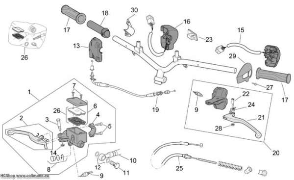 Aprilia Schaltungen Scarabeo 2T E2 eng.Piaggio 50