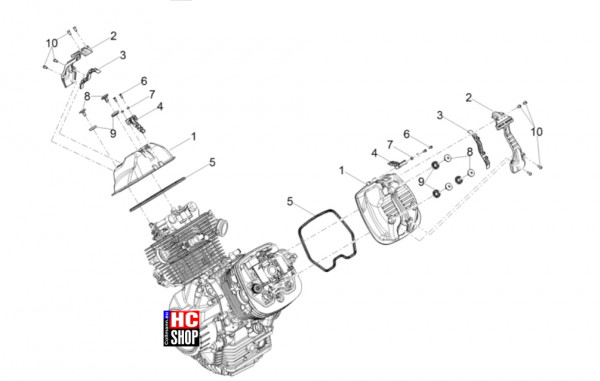 Moto Guzzi V7 Stone 850 E5+ - Motor - Zylinderkopfabdeckung