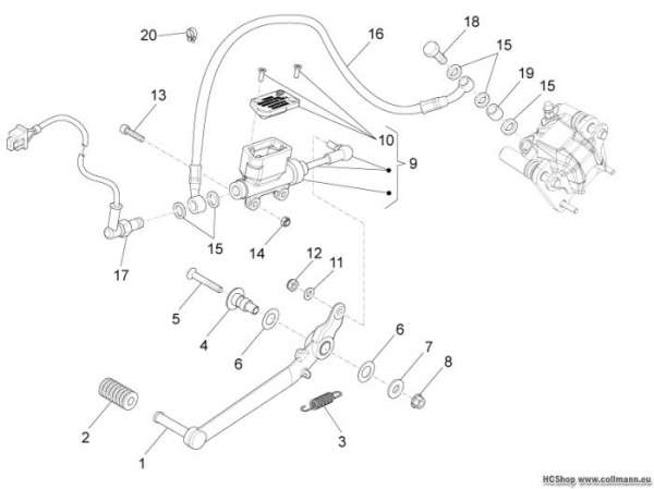 Aprilia Hinterradbremspumpe RS4 125 4T