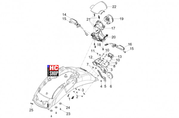Moto Guzzi V7 Special 850 E5+ - Vordere Lichter-Instrumente - Hinterleuchten