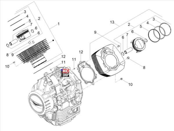 Moto Guzzi V9 Bobber E5 Motor Zylinder - Kolben