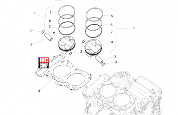 Aprilia RS 660 E5+ - Motor - Zylinder-Kolben