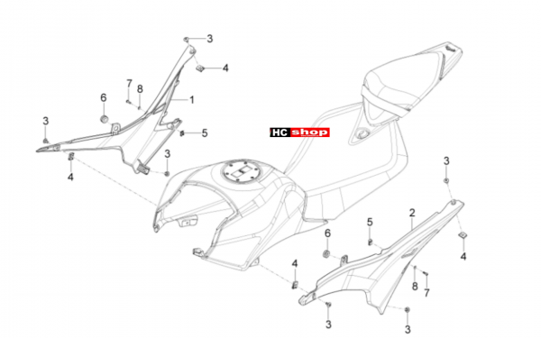 Aprilia RS 125 Replica 4T E4 ABS Aufbau Mittlerer Aufbau