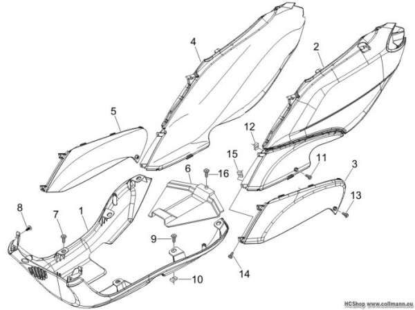 Piaggio Seitenabdeckung - Spoiler Fly 50 2T
