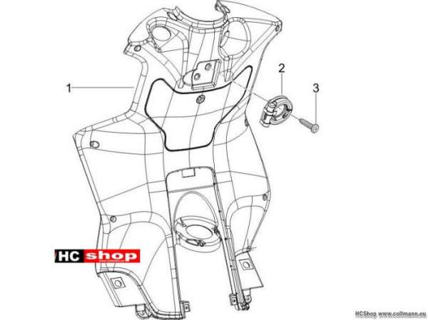 Piaggio Vorderes Handschuhfach-Schild-Rückseite NRG 50 DD