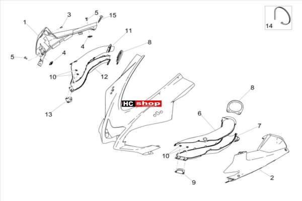 Aprilia RSV 4 1000 RR E4 ABS Aufbau Leitblech