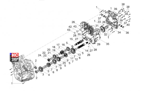 Moto Guzzi Stelvio E5+ - Motor - Schaltgetriebe-Zahnräder